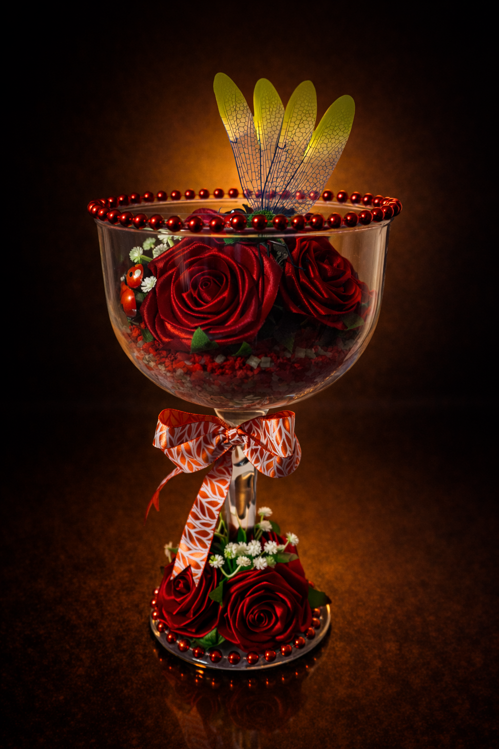Red Royal Satin Rose Glass – Luxury Edition