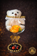 Geschenk mit Teddy & Rose – Luxus Deko im Glas | Rosen JACA