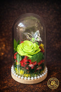 Glas Deko mit Rose & Schmetterling – Luxus Geschenk | Rosen JACA