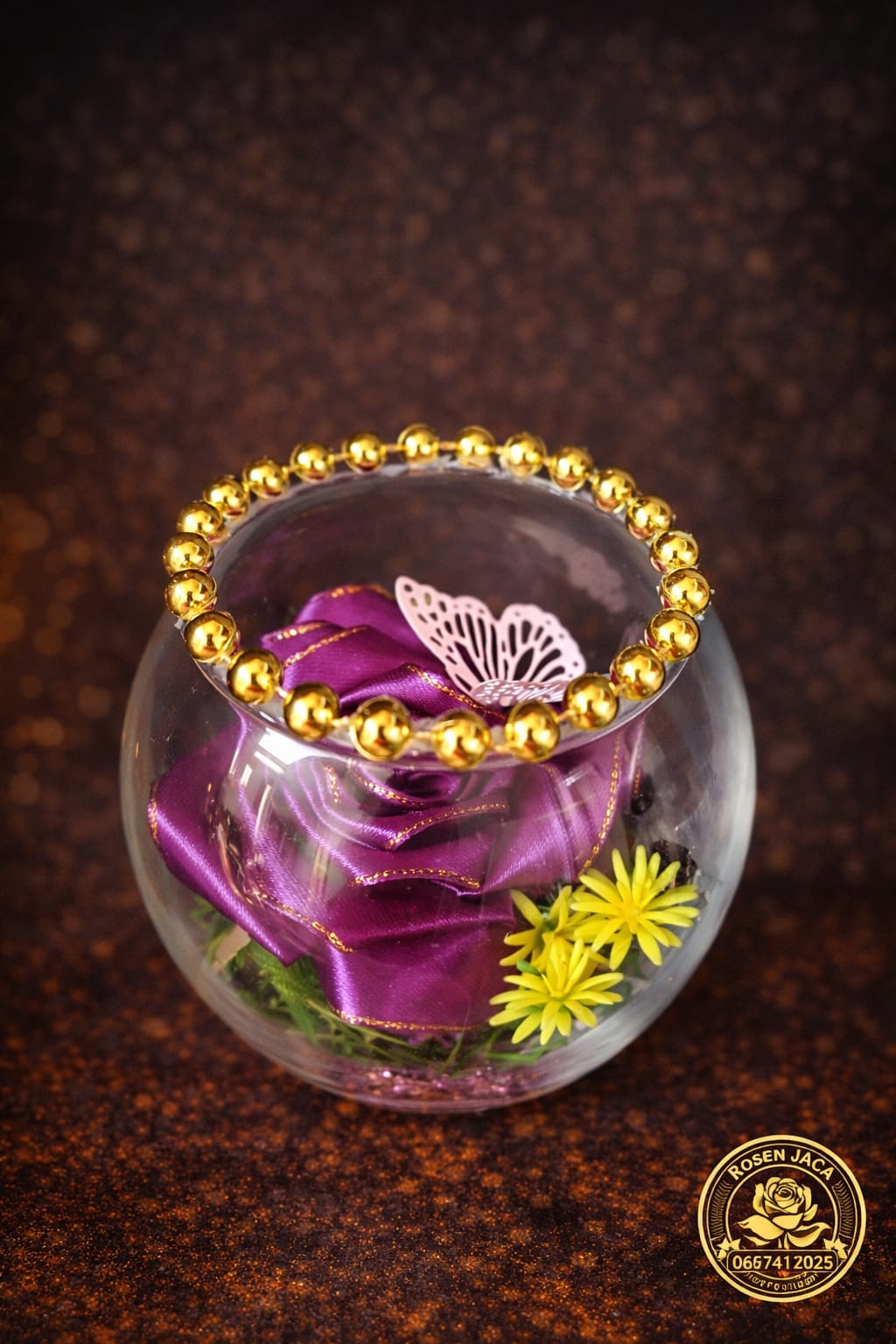 Glas Kugel mit Rose – Luxus Geschenk Klein | Rosen JACA