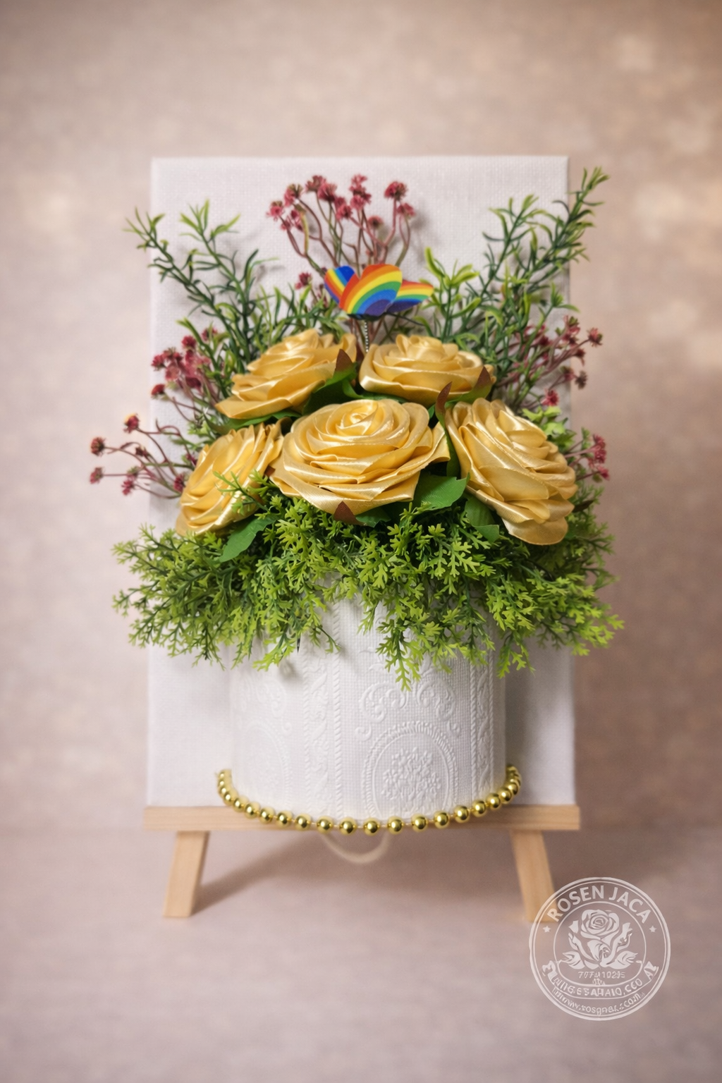 Handgefertigtes Rosen-Arrangement auf Leinwand – Elegantes Geschenk | ROSEN JACA