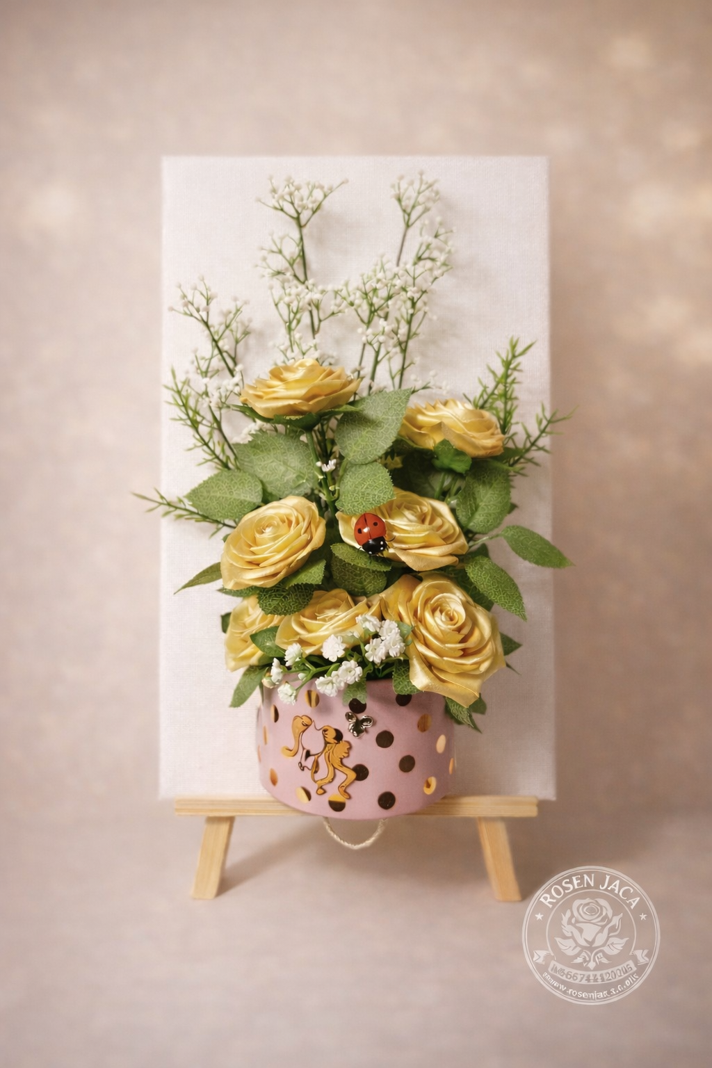 Handgefertigtes Rosen-Arrangement auf Leinwand – Elegantes Geschenk | ROSEN JACA