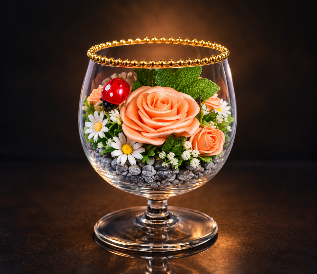 Luxury Satin Rose Glass Collection